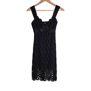 Women's - Yoana Baraschi Black Medallion Lace Sheath Dress, Size 0